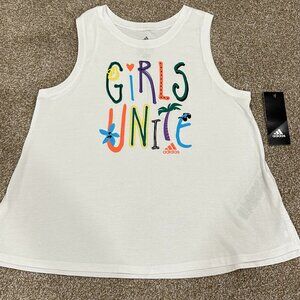 adidas Youth Girls Tank Top - Size M 10/12 - White *NWT